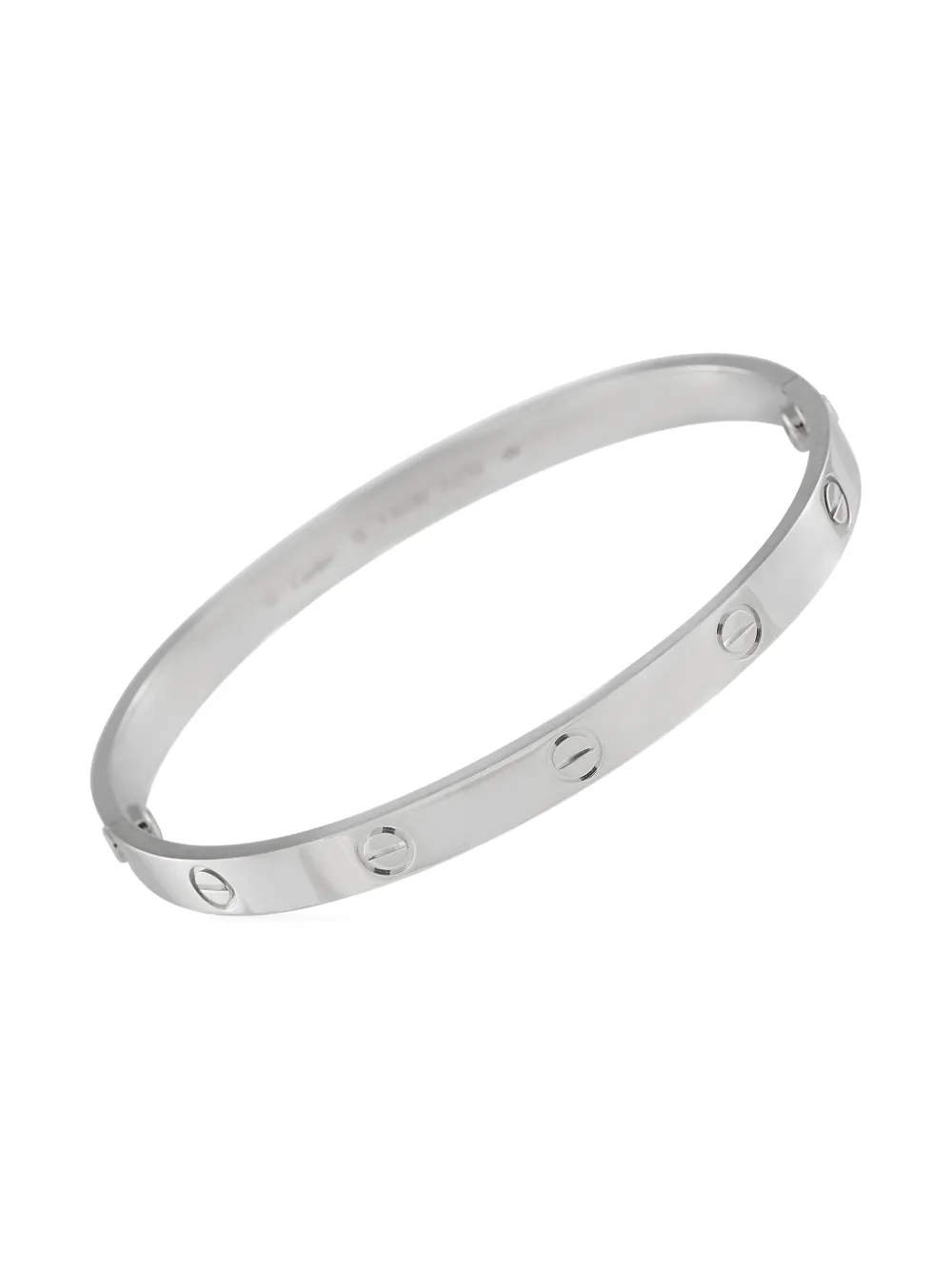 Pre-owned Cartier 18k White Gold Love Bracelet In Silver