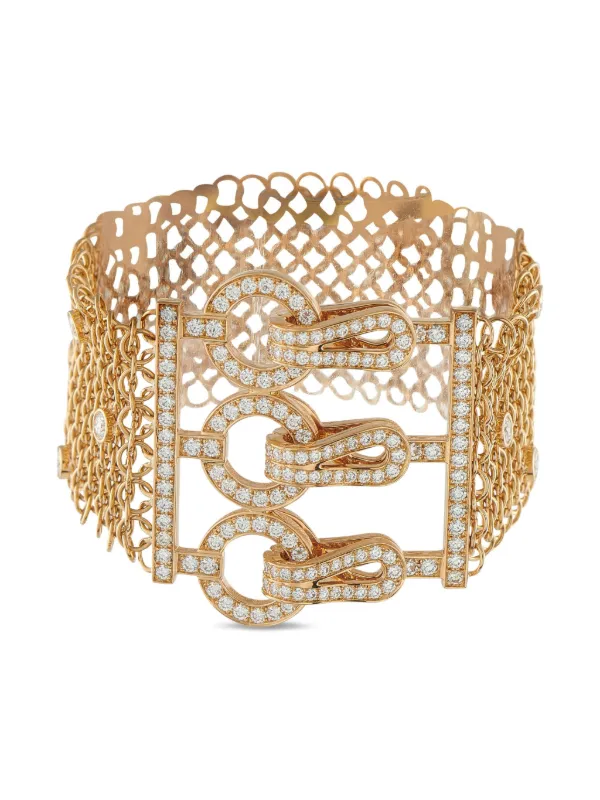 Cartier 18K Yellow Gold Agrafe Diamond Bracelet Or FARFETCH TN