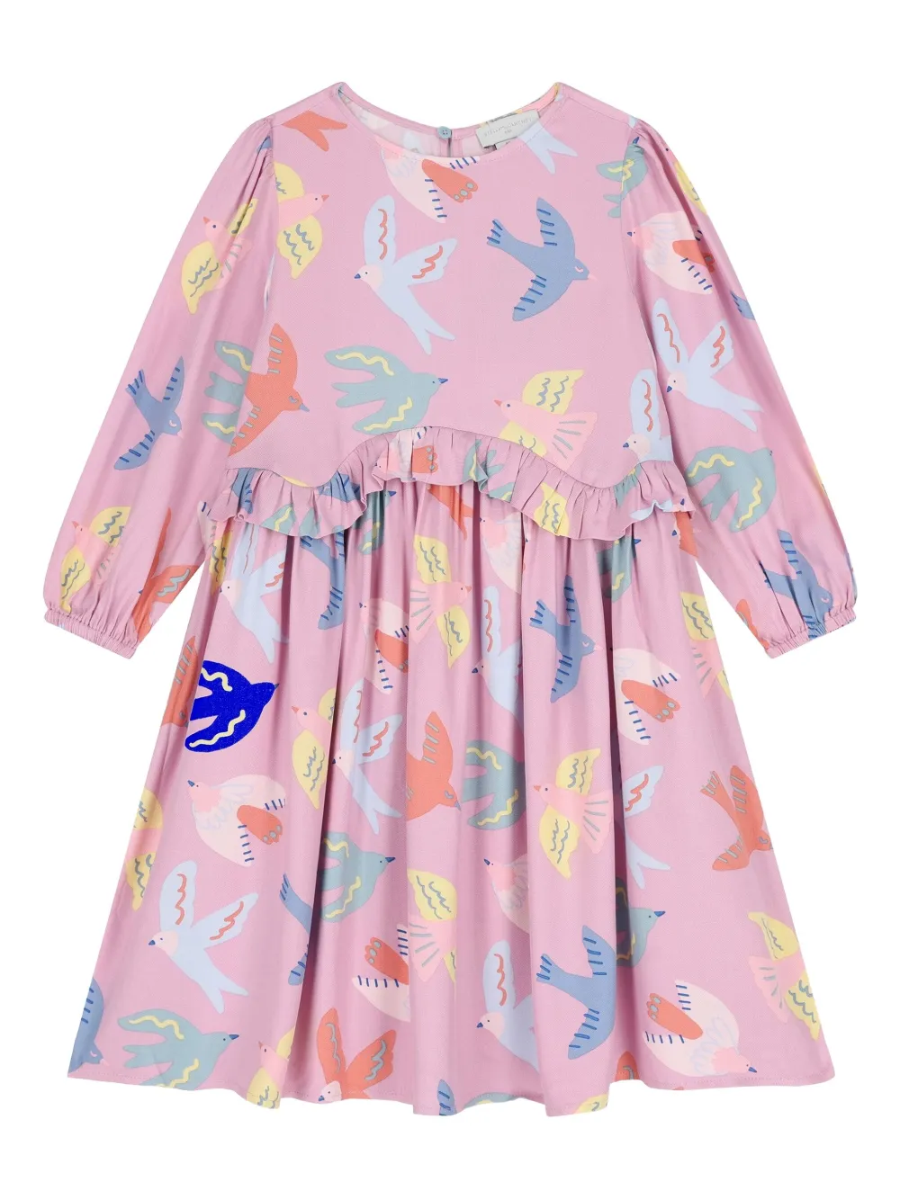Stella McCartney Kids ruffled birds dress - Rosa