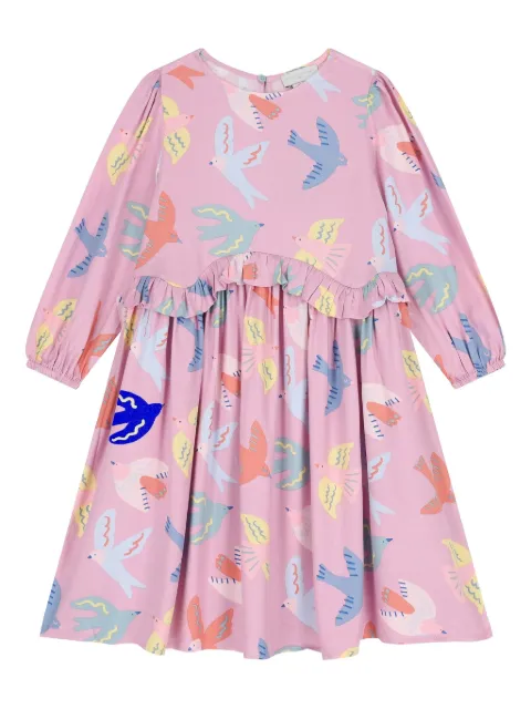 Stella McCartney Kids ruffled birds dress