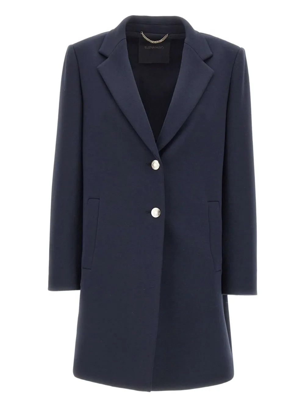 Elena Miro' Jewel-button Lapel Coat In Multi