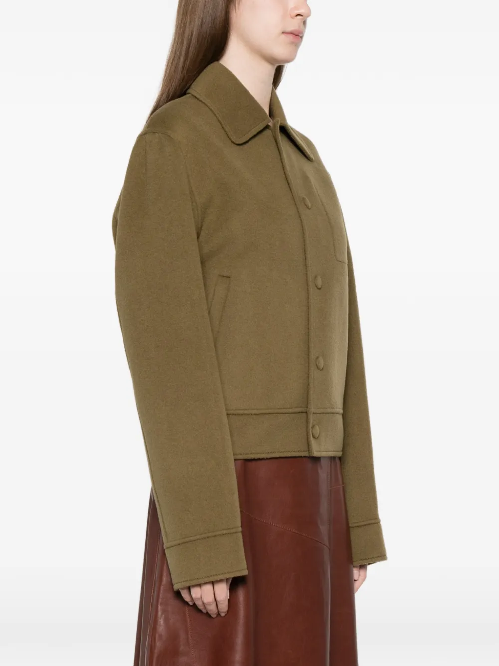 AMI Paris button pocket jacket Groen