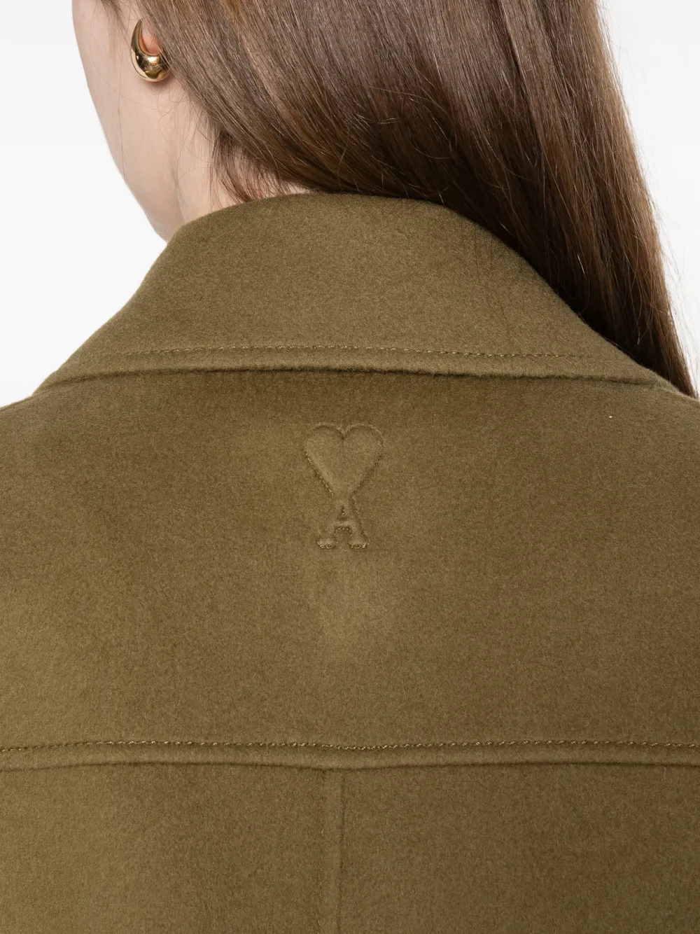 AMI Paris button pocket jacket Groen