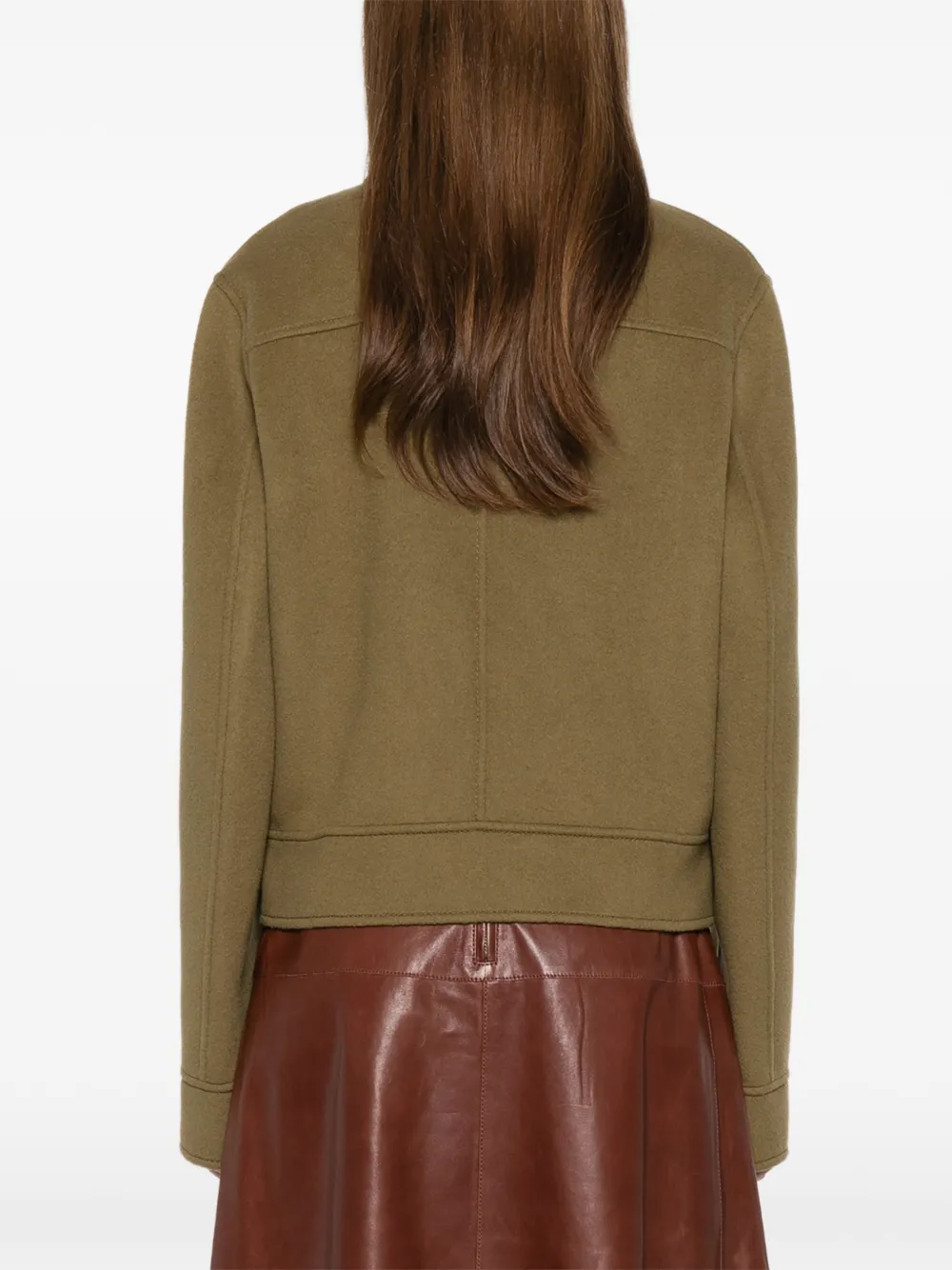 AMI Paris button pocket jacket Groen