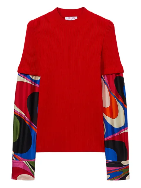 PUCCI top tejido de canalé con estampado Onde