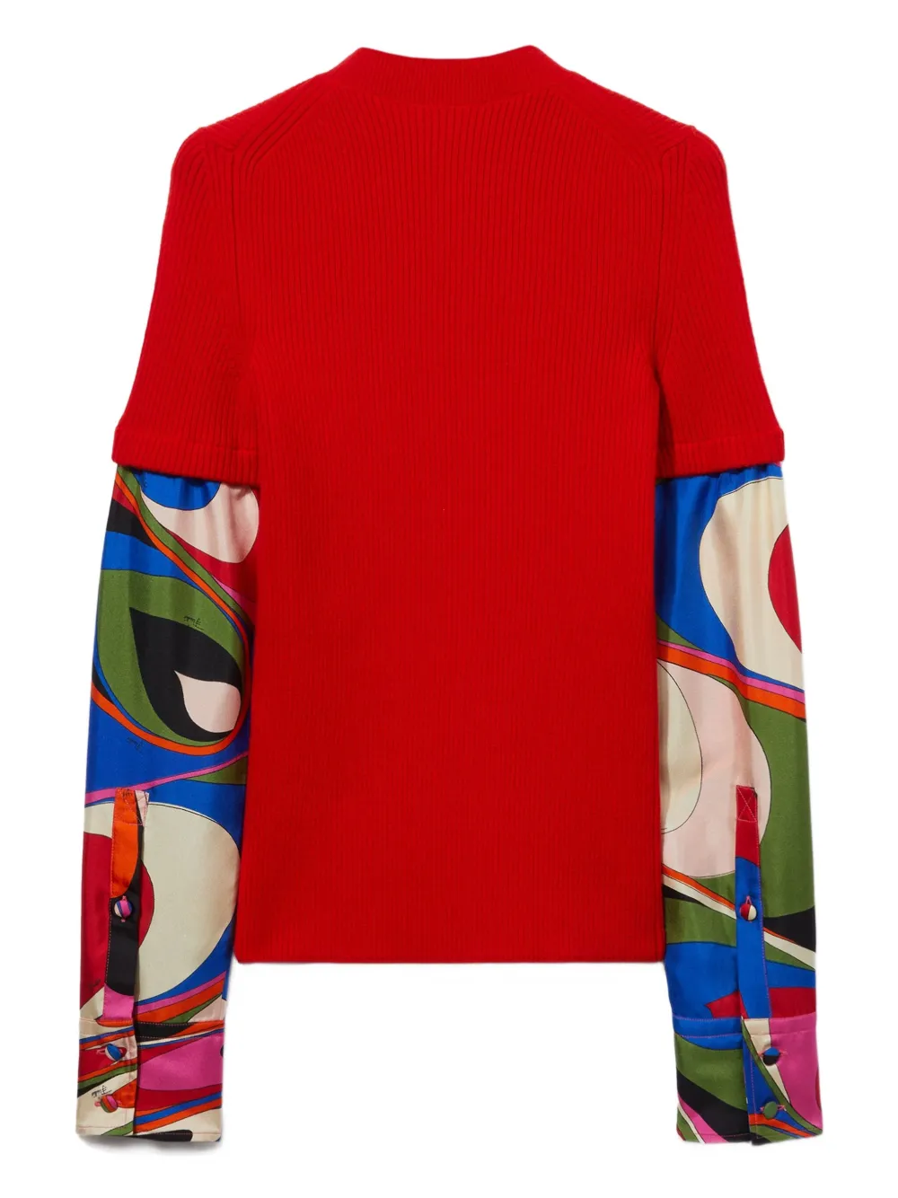 Pucci Onde-print Ribbed Top In Red