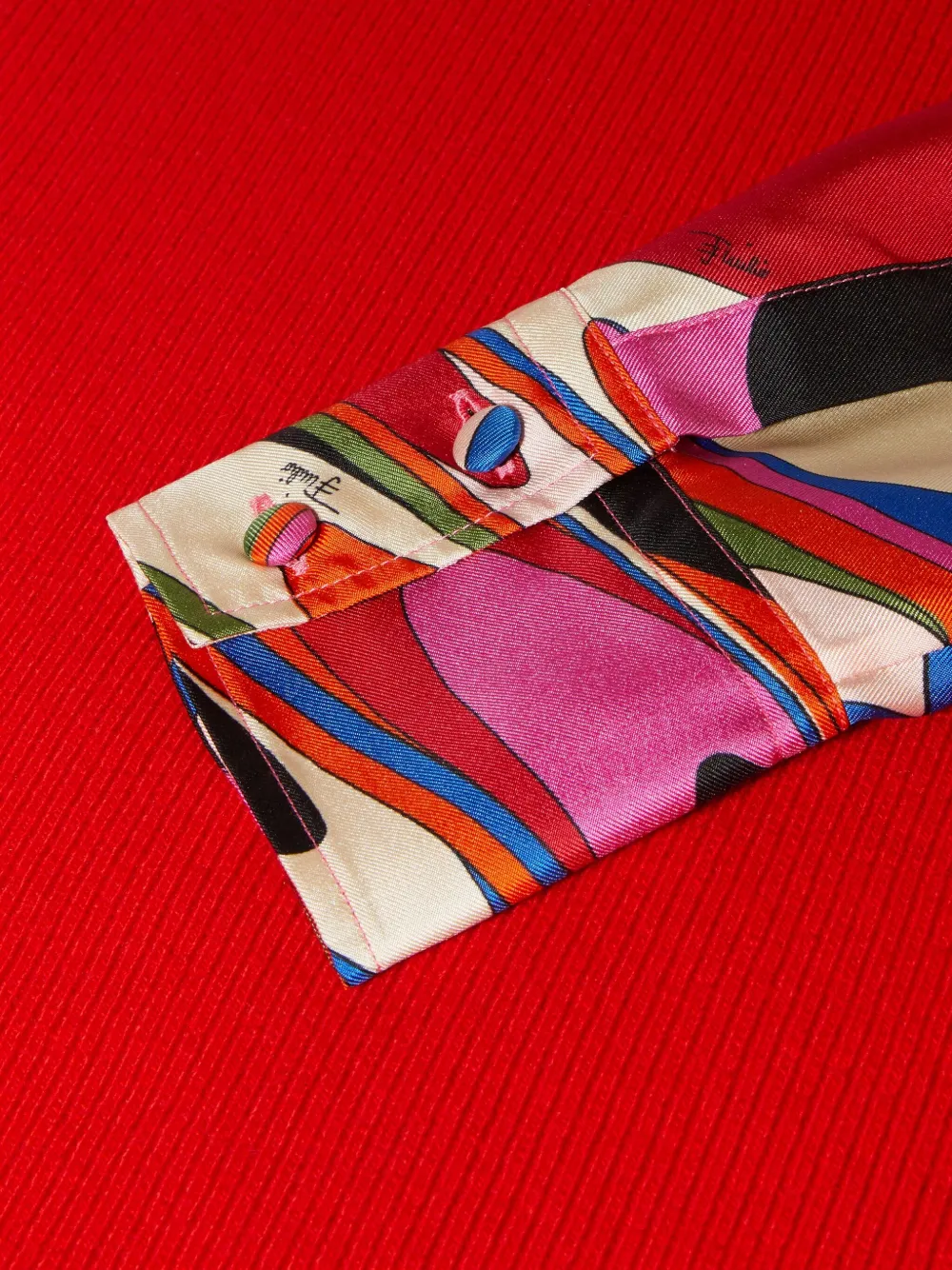 Pucci Onde-print Ribbed Top In Red