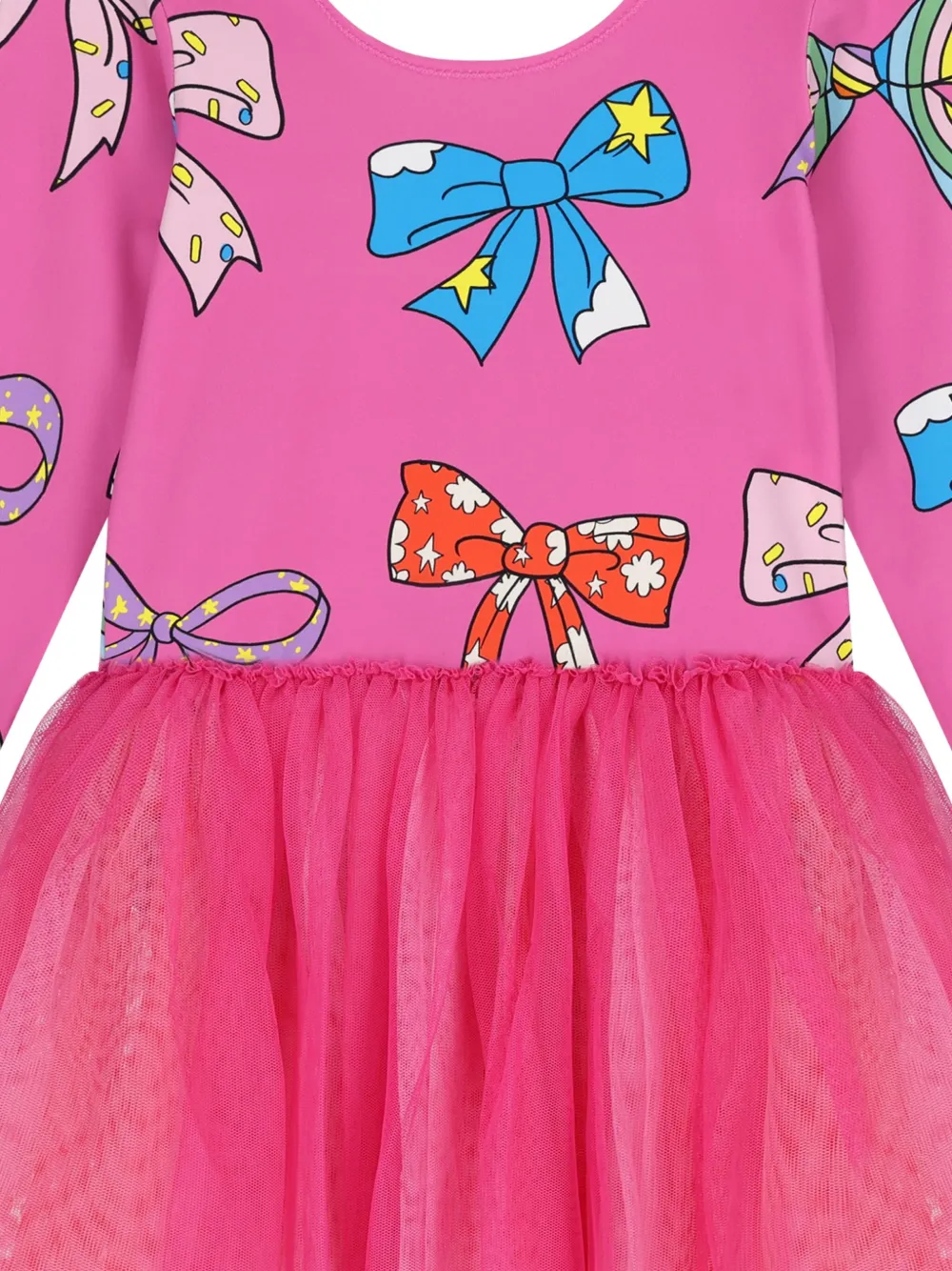 Stella McCartney Kids Tulen jurk met strikprint Roze