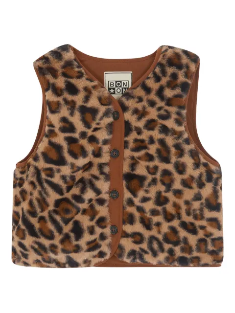 Bonton Megane leopard-print buttoned gilet
