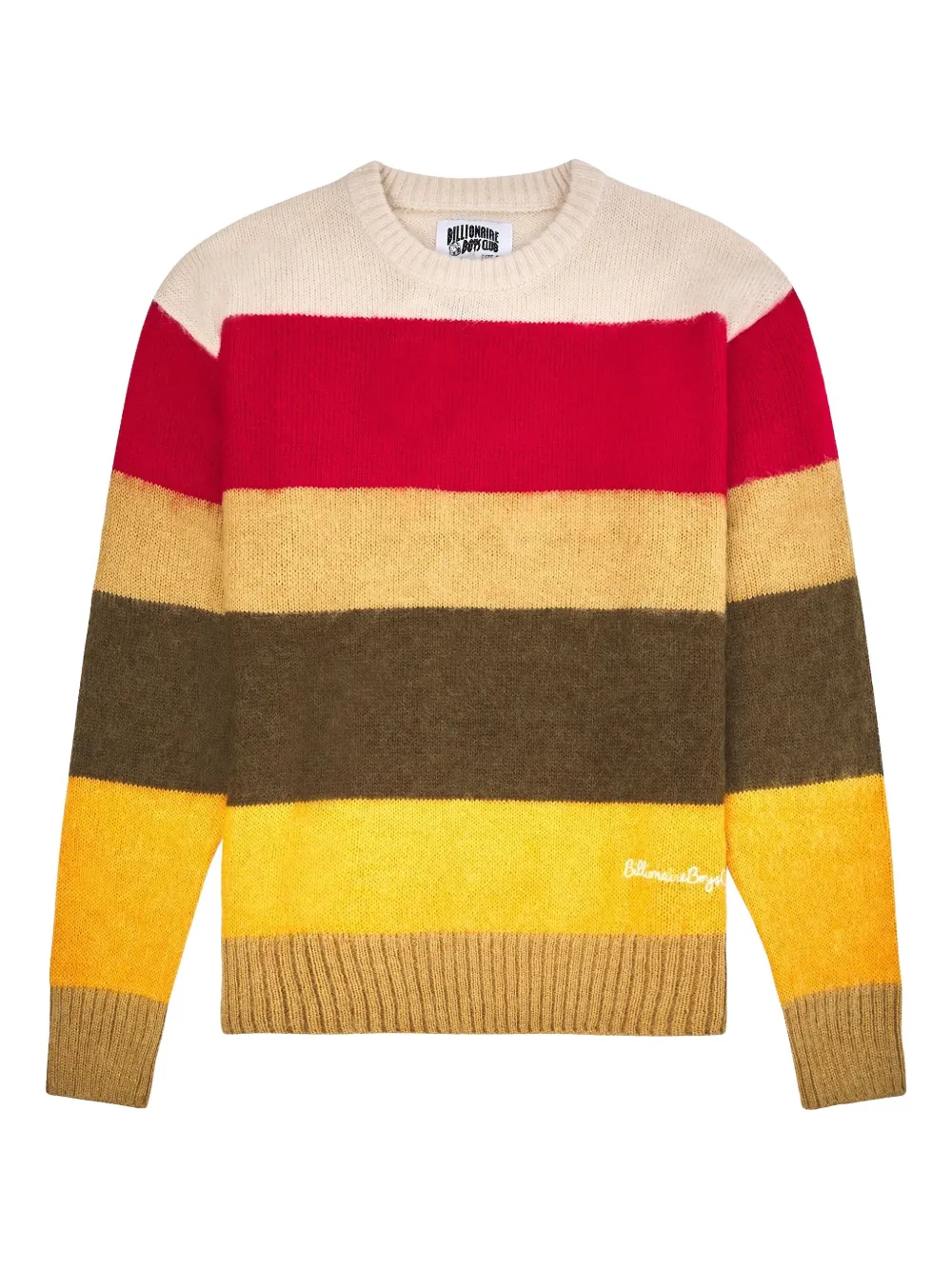 Billionaire Boys Club Gestreepte trui met geborduurd logo Geel