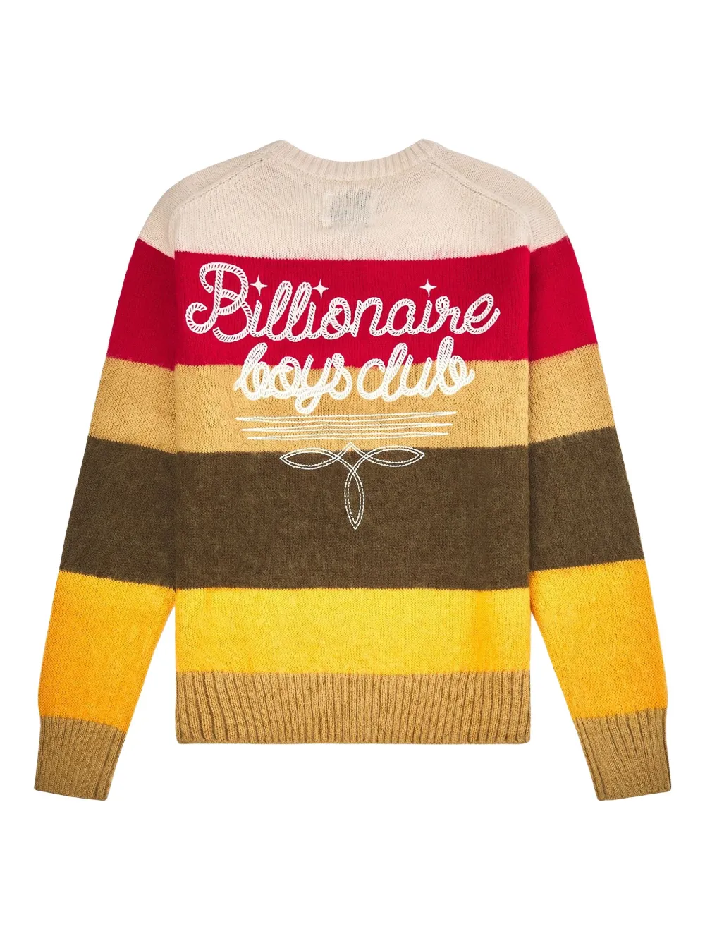 Billionaire Boys Club striped-pattern logo-embroidered sweater - Geel