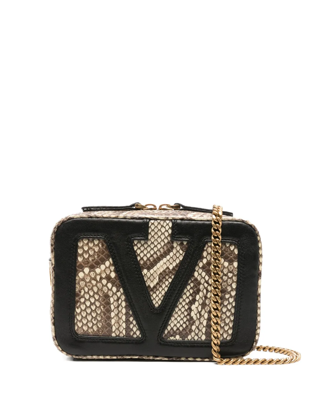 Valentino Garavani Viva Superstar snakeskin shoulder bag - Toni neutri