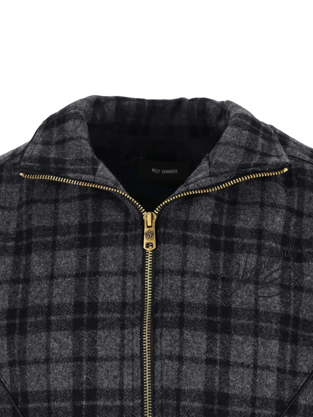 Willy Chavarria Ruff Rider Logo-embroidered Checked Wool-blend Jacket In Multi