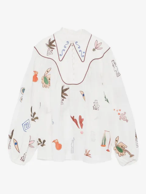 ALEMAIS Mina collar graphic blouse