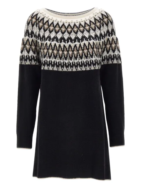 ELENA MIRO` robe courte à ornements géométriques