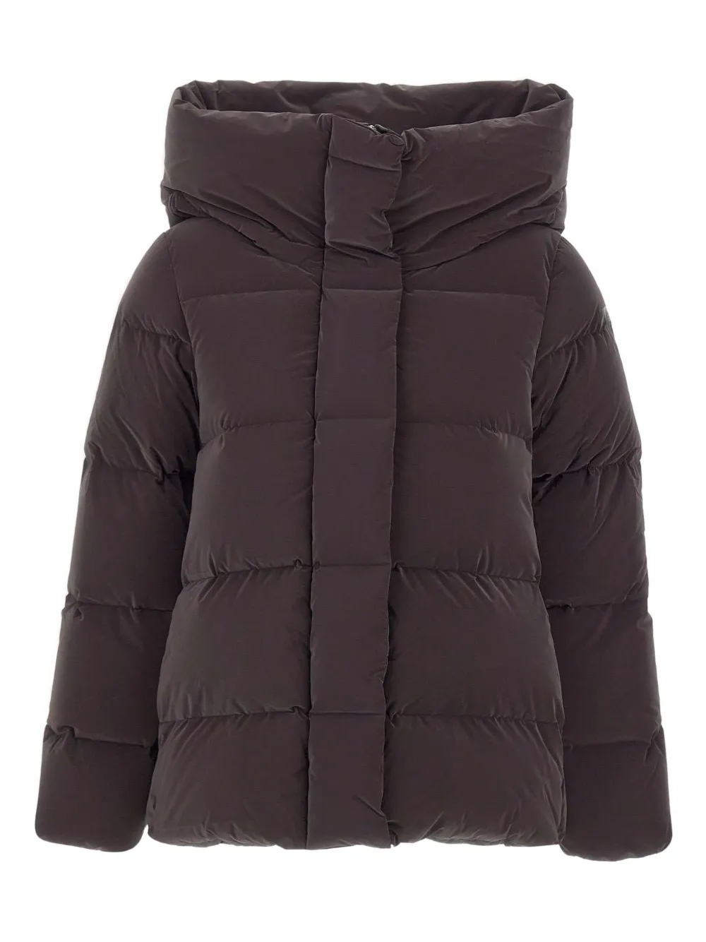 Rrd Hood Zip Padded Jacket In Brown