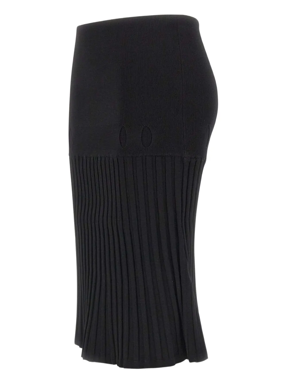 A. ROEGE HOVE Plooirok met uitgesneden details Zwart