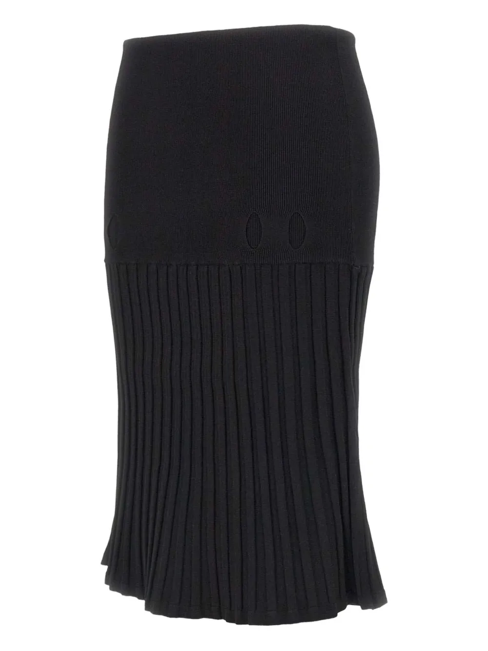 A. ROEGE HOVE Plooirok met uitgesneden details Zwart