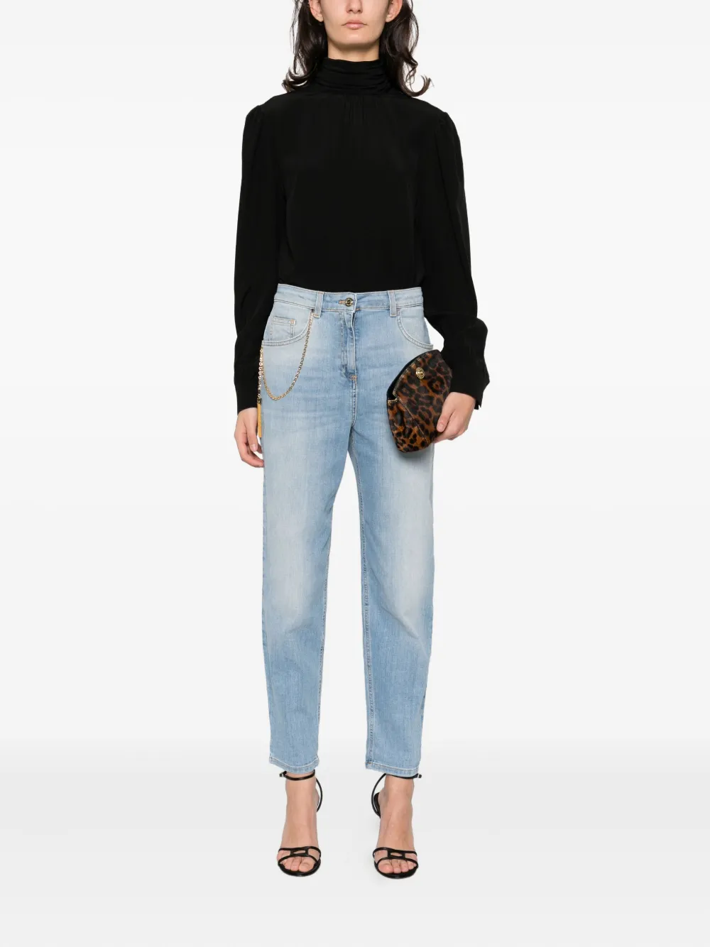 Elisabetta Franchi Chain Tassel Trousers In Blue