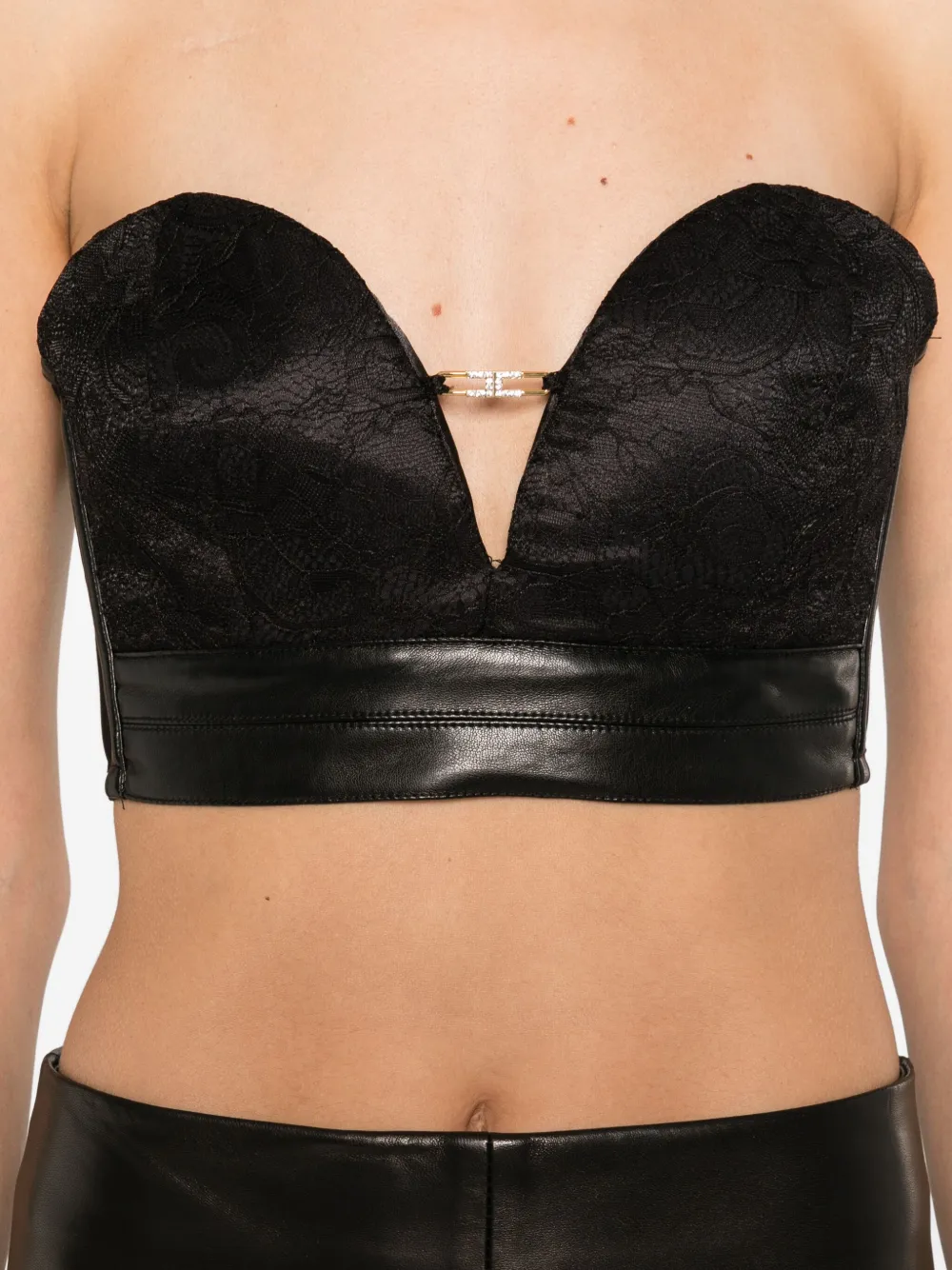 Elisabetta Franchi Lace Top In Black