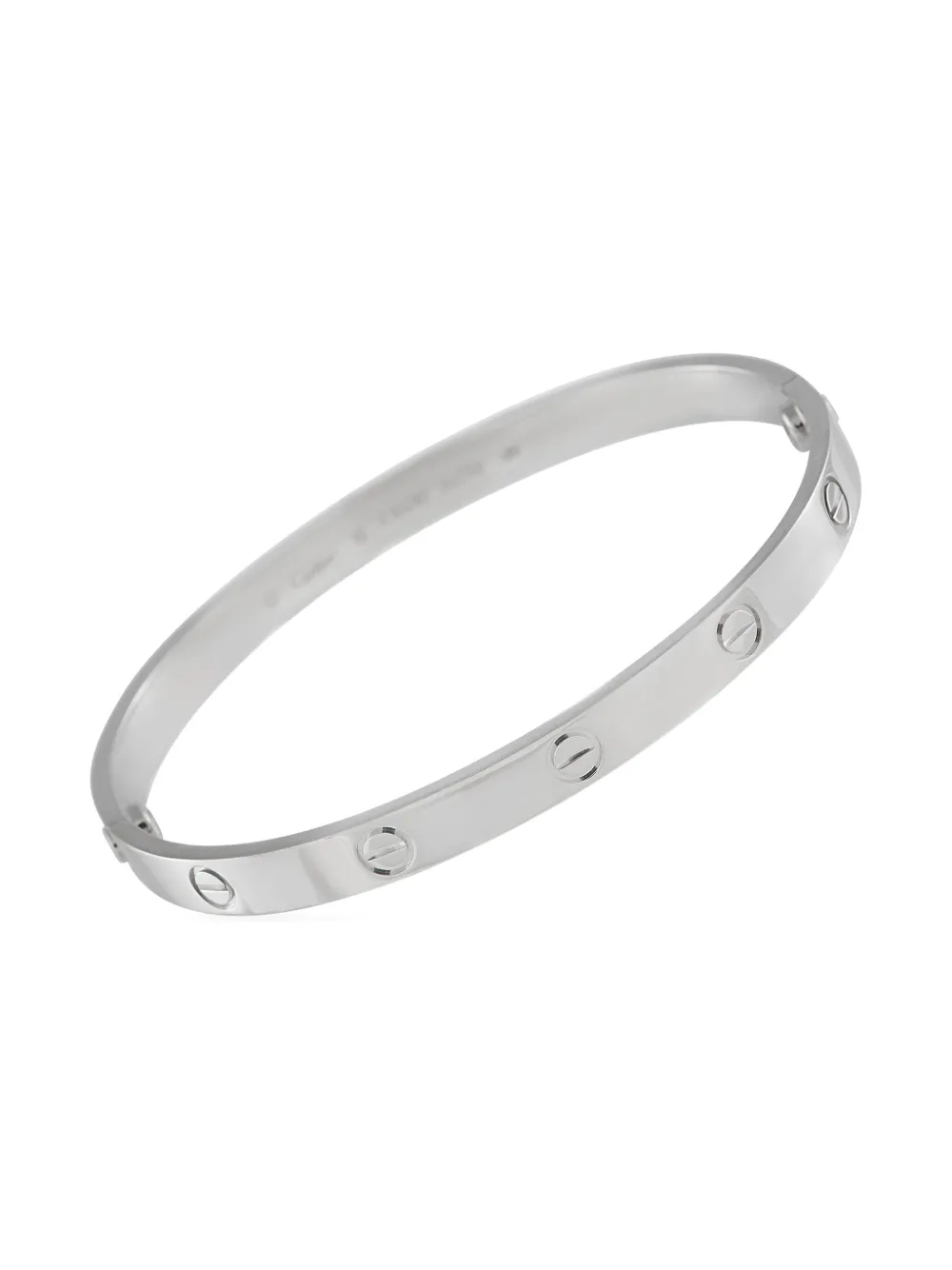 Pre-owned Cartier 18k White Gold Love Bracelet In Silver