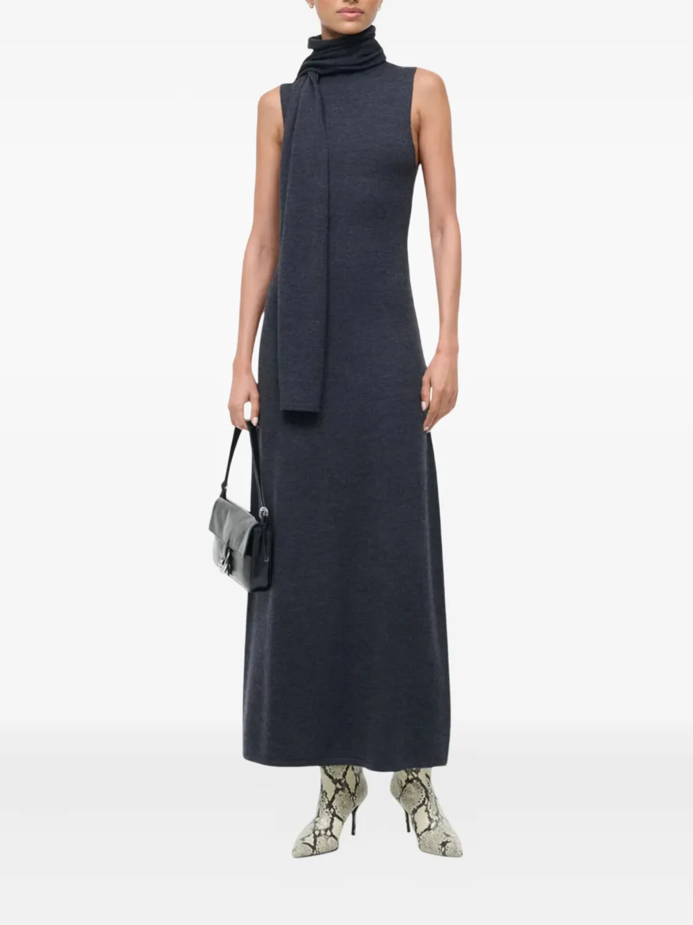 STAUD turtleneck midi dress - Grijs