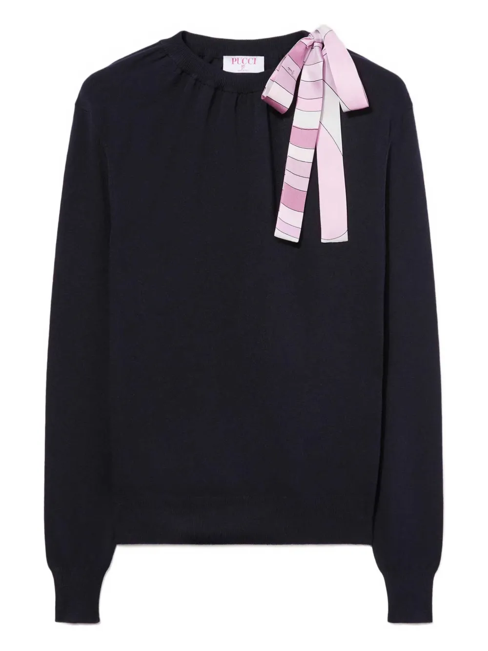 Pucci Ribbon-detailed Top In Blue