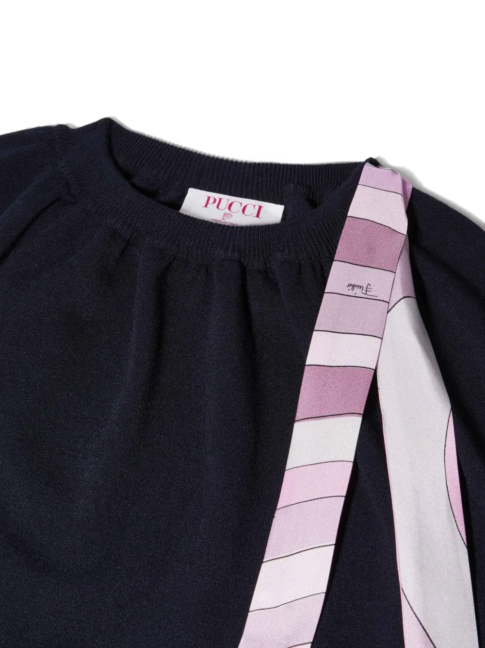 Pucci Ribbon-detailed Top In Blue