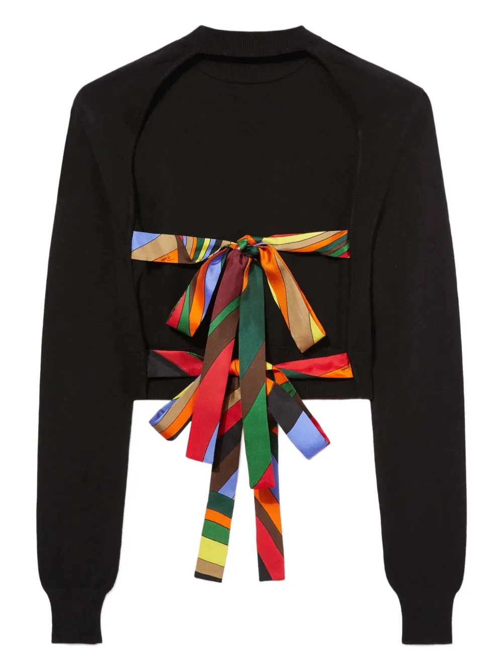 Pucci X Camille Miceli Iride-print Long-sleeve Sweater In Black