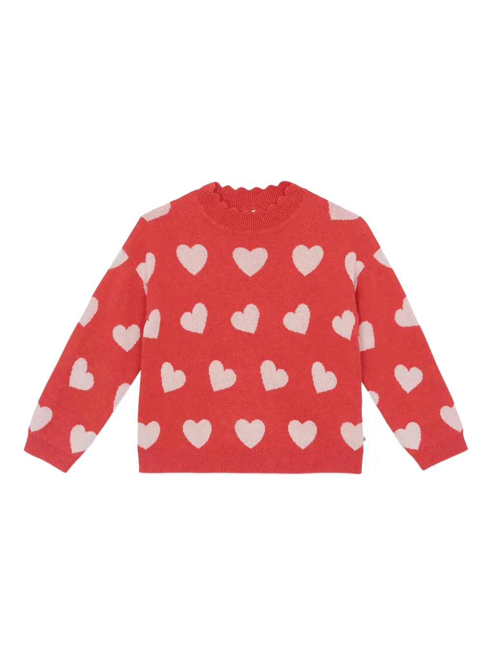 Bonton Mila heart-print ruffled sweater | Red | Image 1