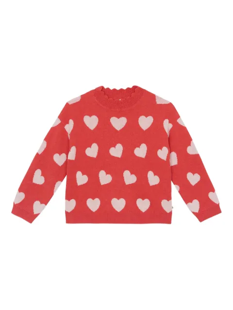 Bonton Mila heart-print ruffled sweater