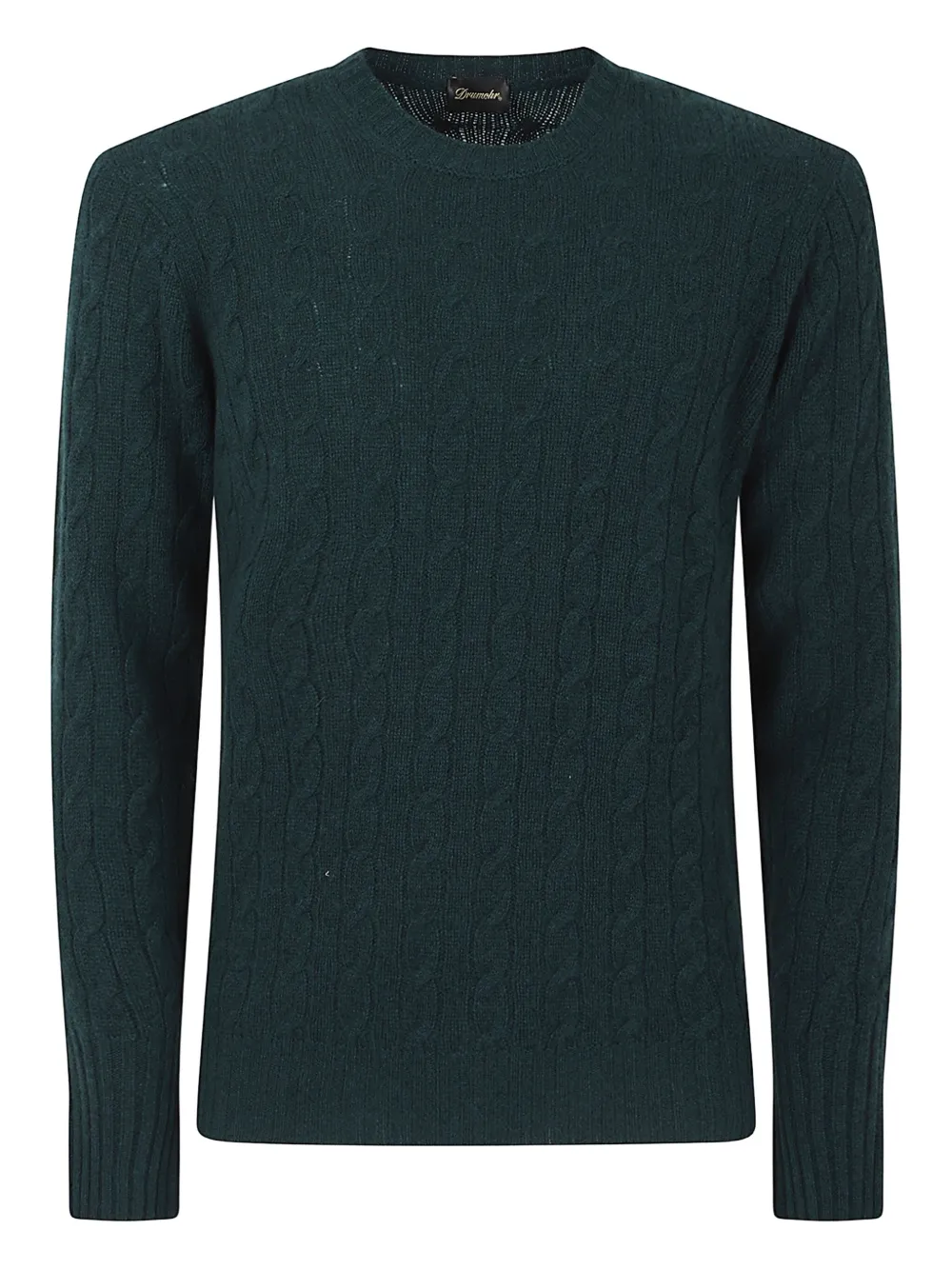 Drumohr Cable-knit Crew-neck Sweater In Green