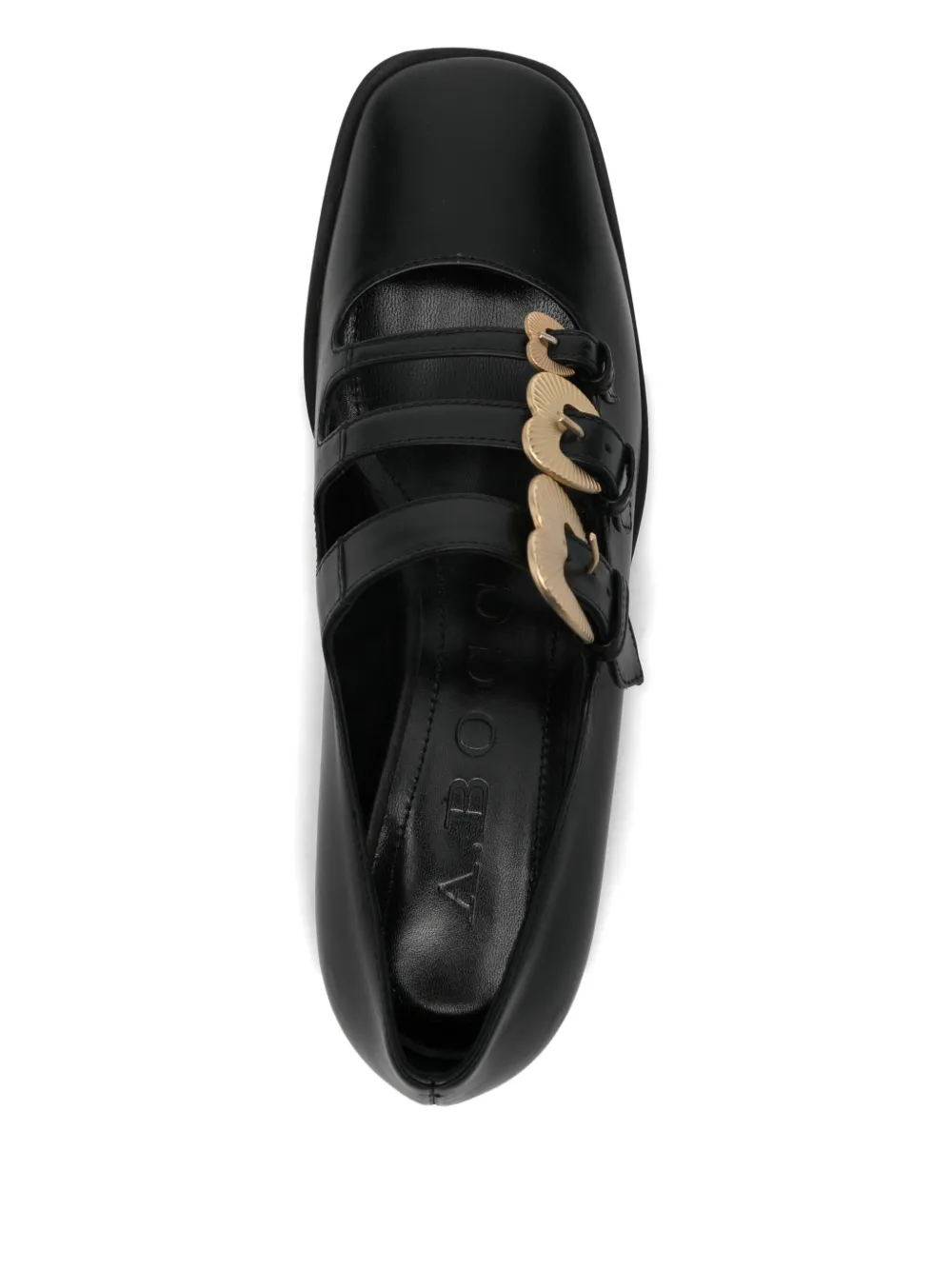 A.bocca Buckle Strap-detail Flat Pumps In Black
