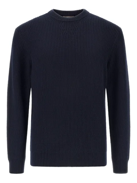 Boggi Milano suéter tejido de canalé con cuello redondo