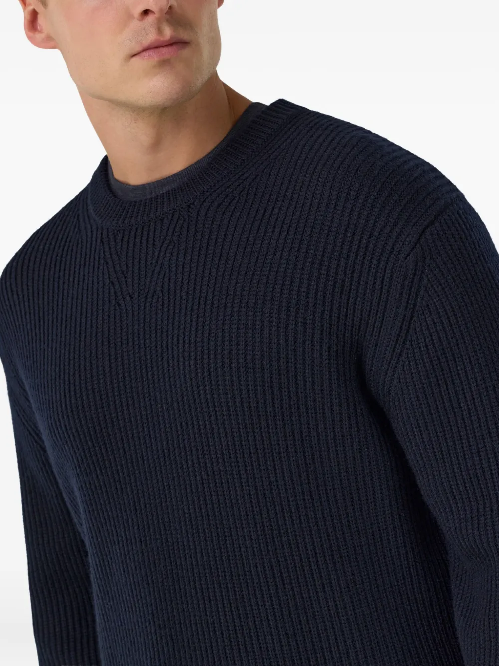 Boggi Milano Ribgebreide trui Blauw