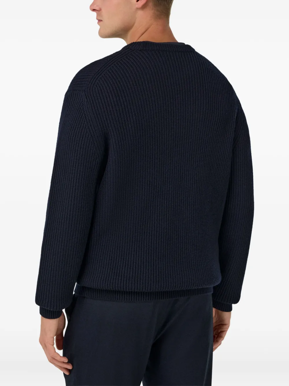 Boggi Milano Ribgebreide trui Blauw