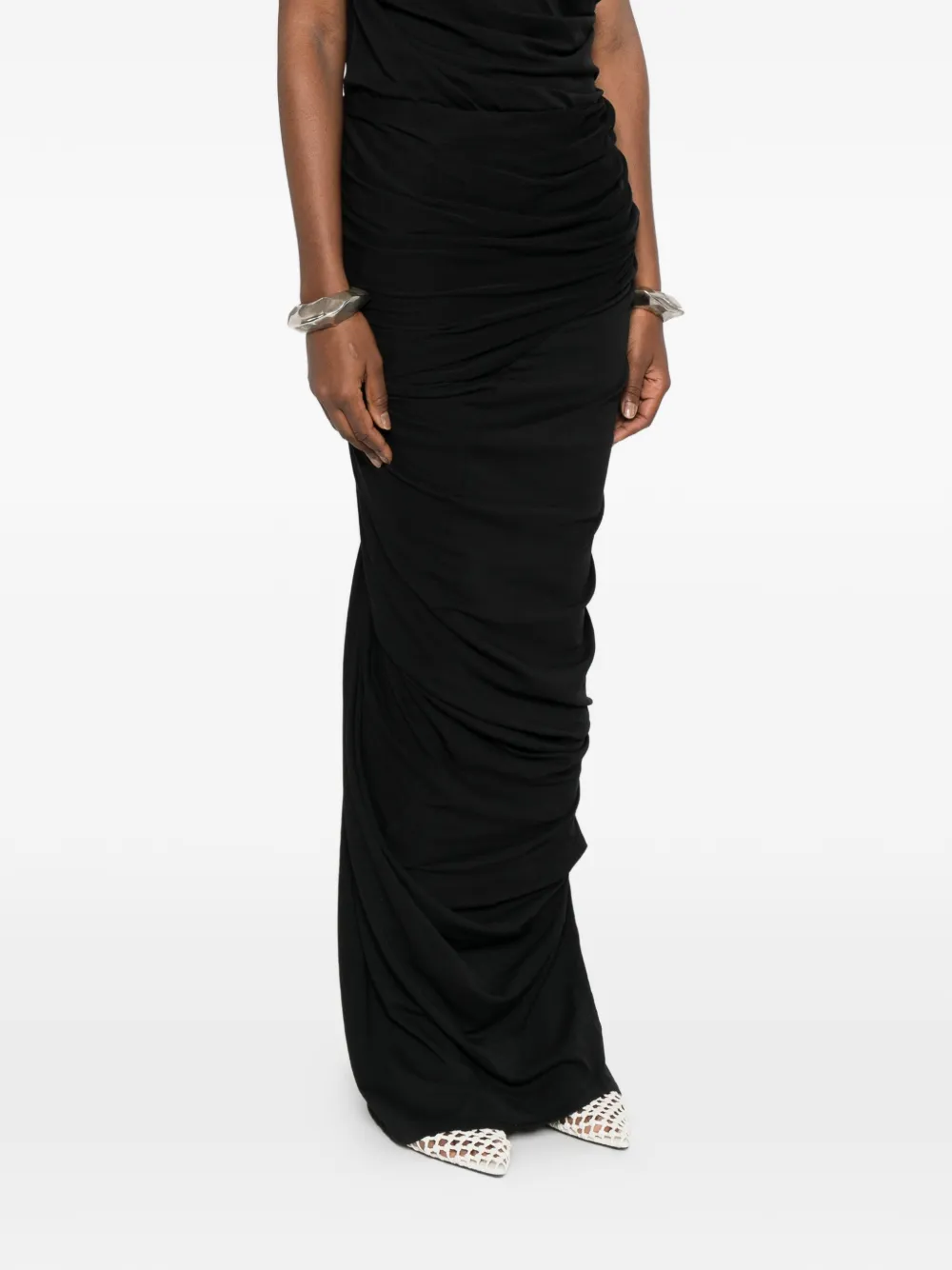  Entire Studios Dia Draped-detail Maxi Skirt - Black 