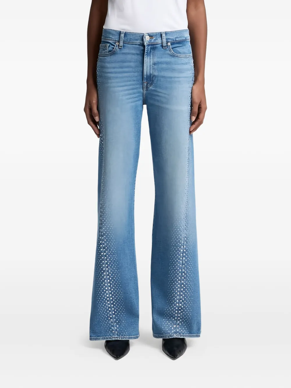 7 For All Mankind Lotta twisted embellished jeans - Blauw