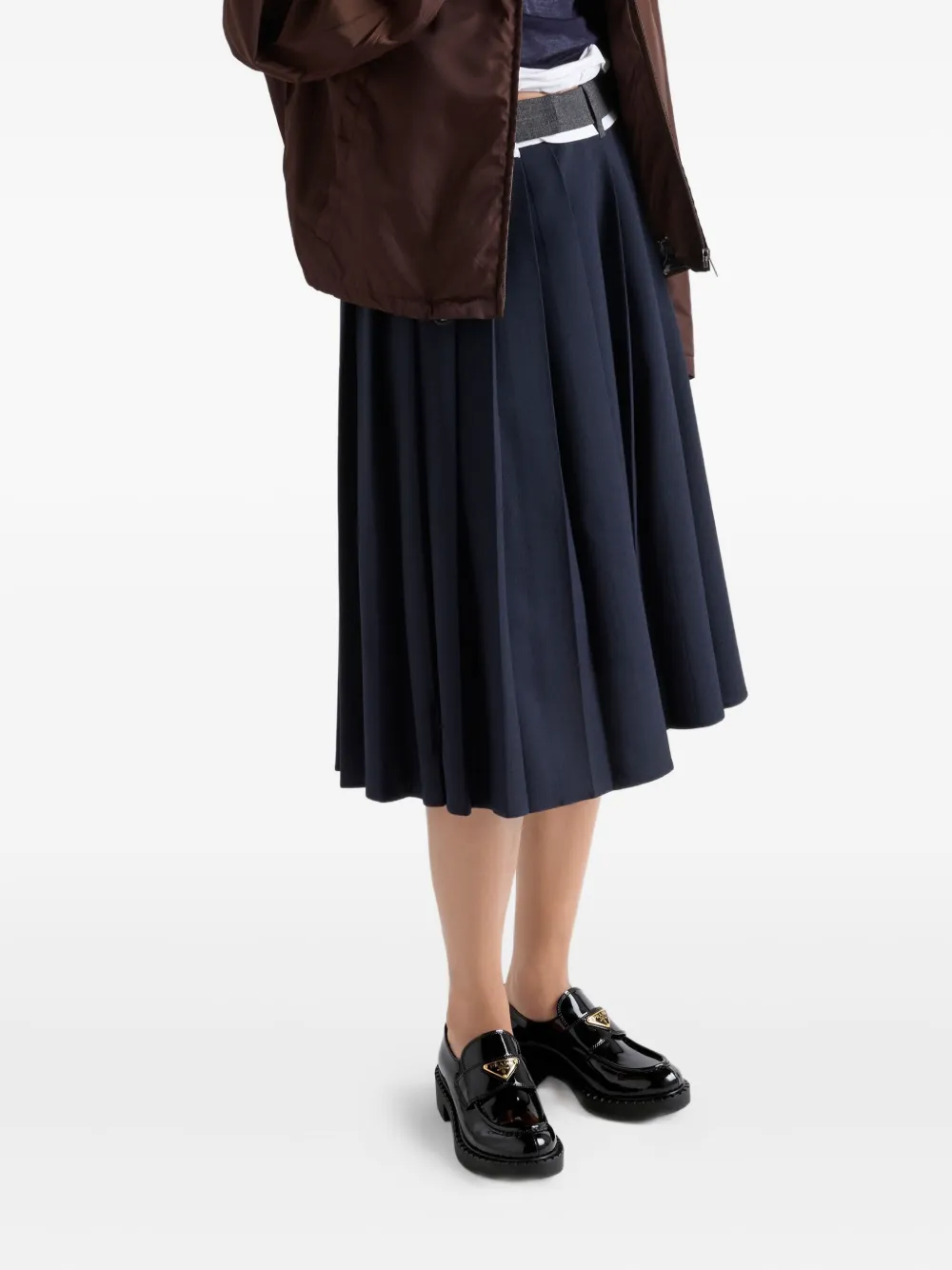 Prada Patent-finish Leather Loafers In Black