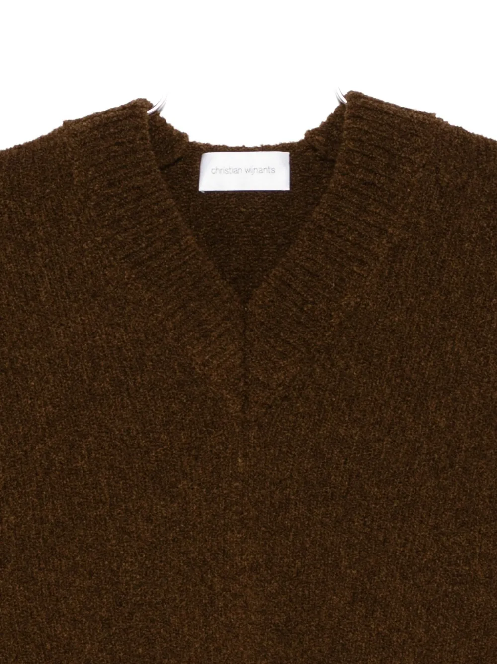 Christian Wijnants Kainez V-neck Sweater In Brown