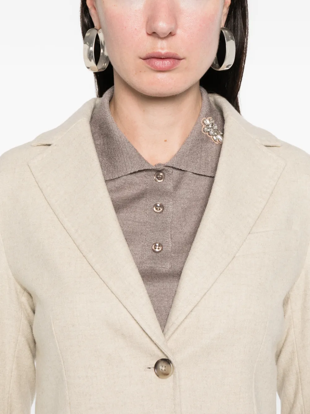 Circolo 1901 Buttoned Blazer In Neutral