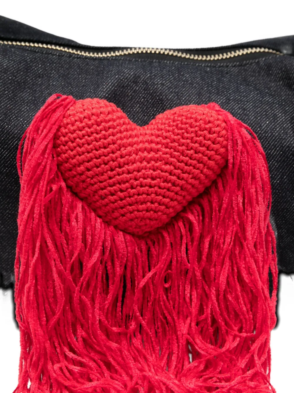 La Milanesa Valentina Heart Tassel Tote Bag In Black