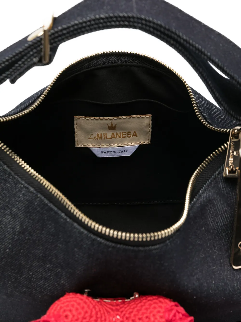 La Milanesa Valentina Heart Tassel Tote Bag In Black