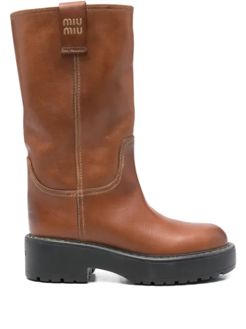 Miu Miu Stiefel mit Logo 50mm