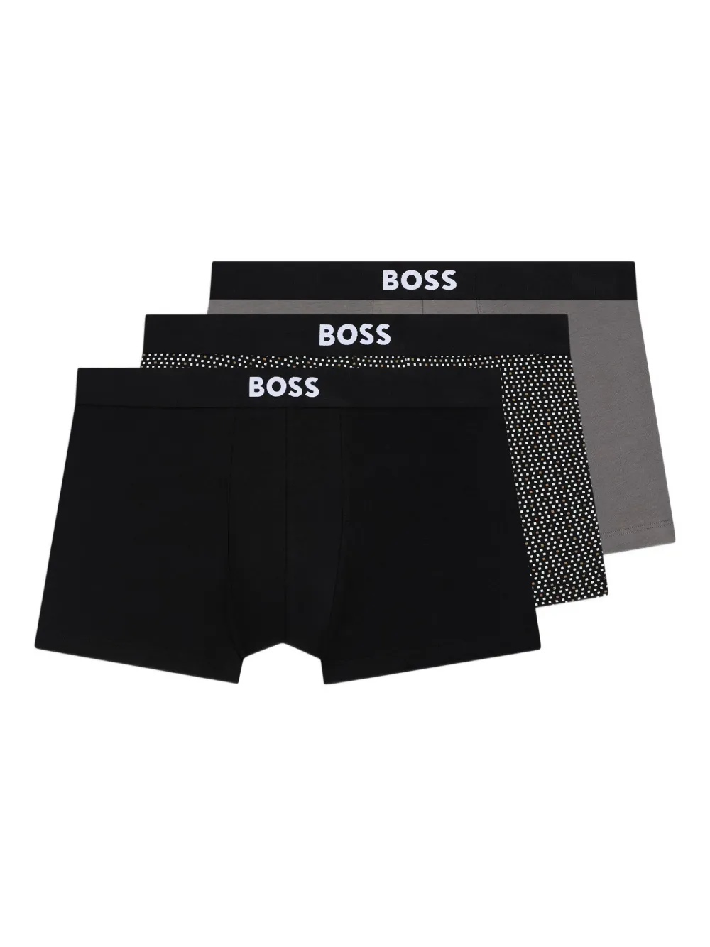BOSS Set 3 boxer con banda logata - Nero