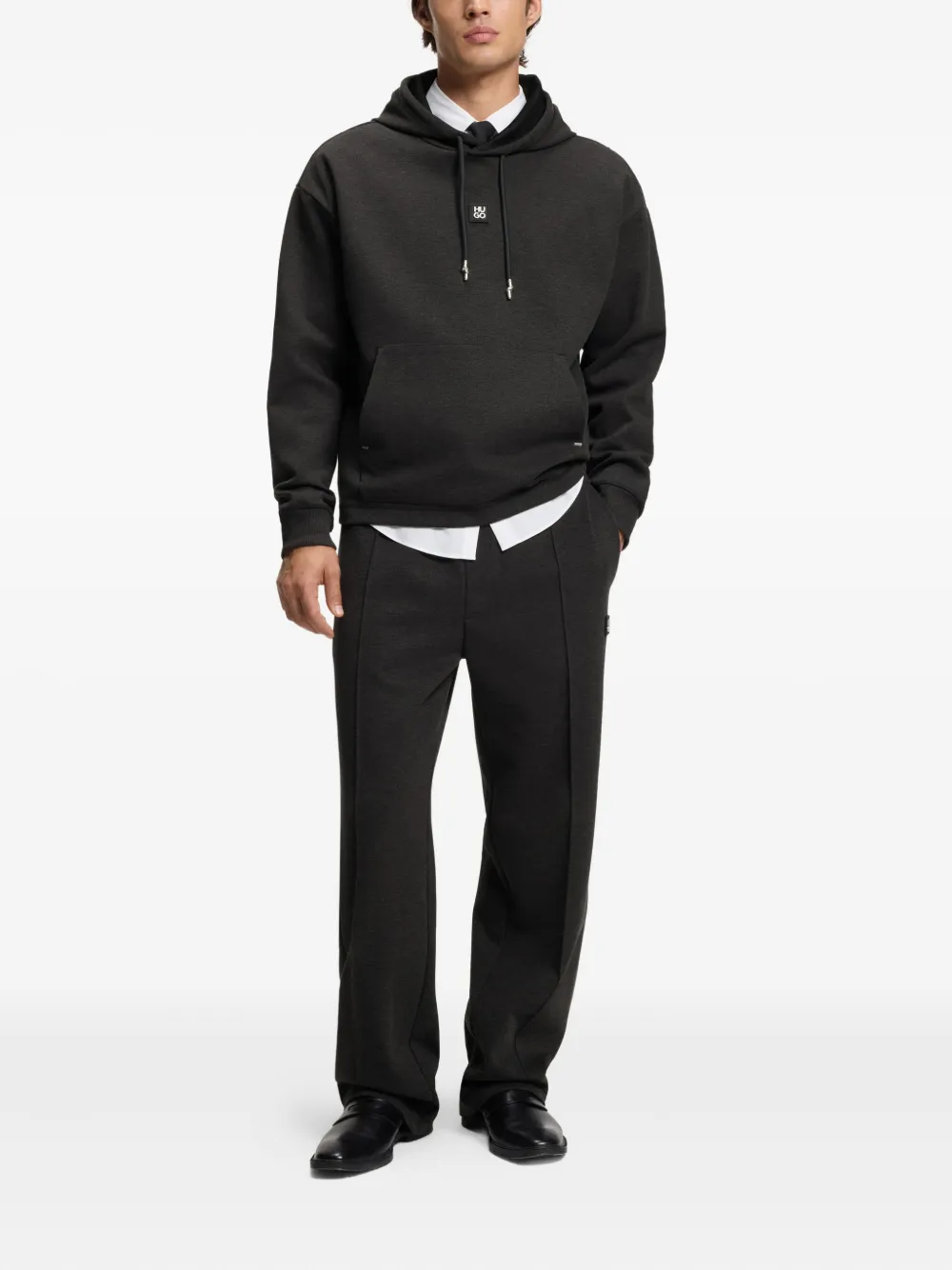 HUGO drawstring logo-detail hoodie | Hoodies