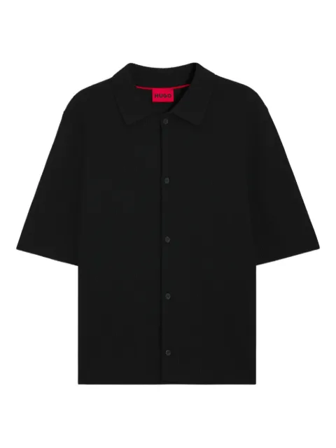 HUGO Camisa de tricô com mangas curtas