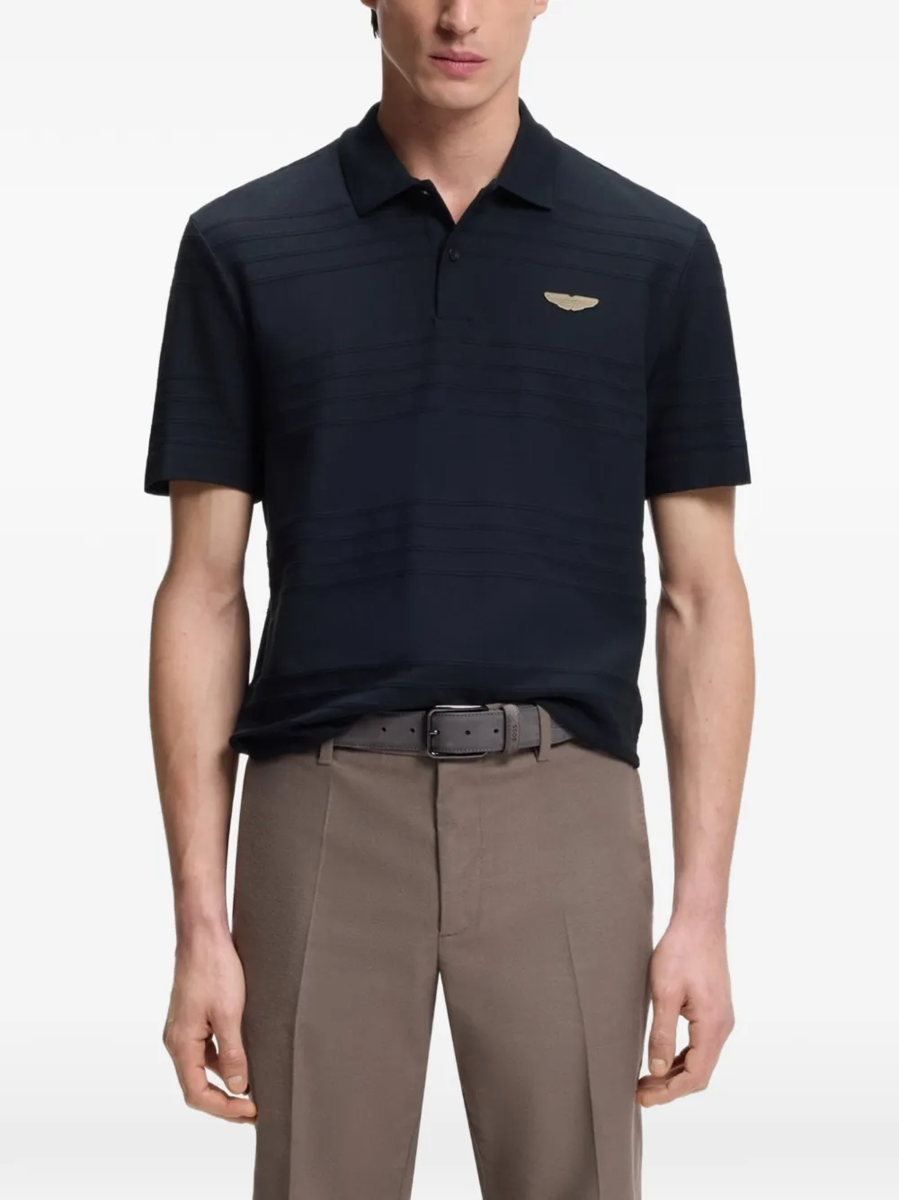 BOSS x Aston Martin poloshirt van katoenen jacquard Blauw