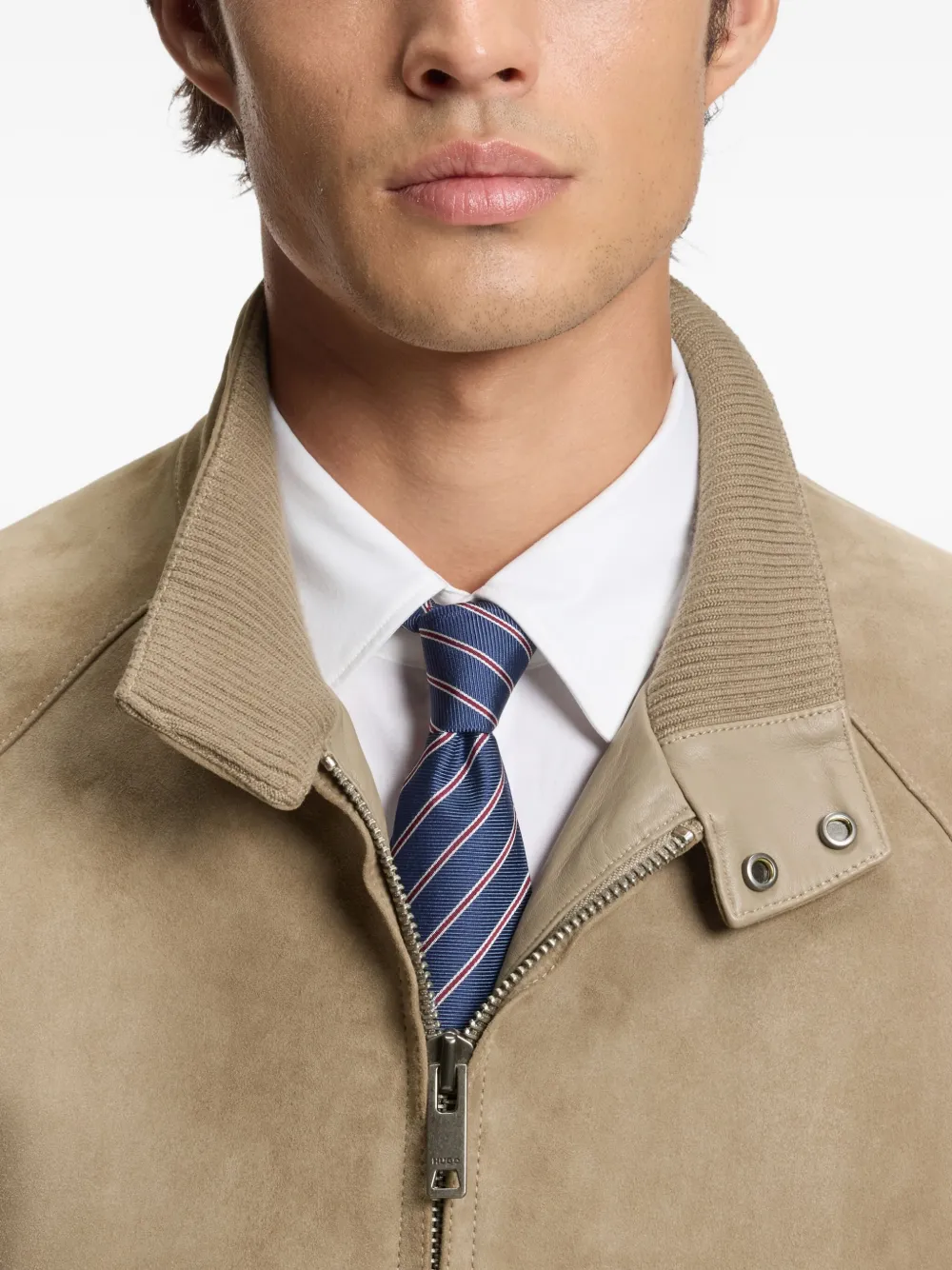 Zip-Up Suede Jacket
