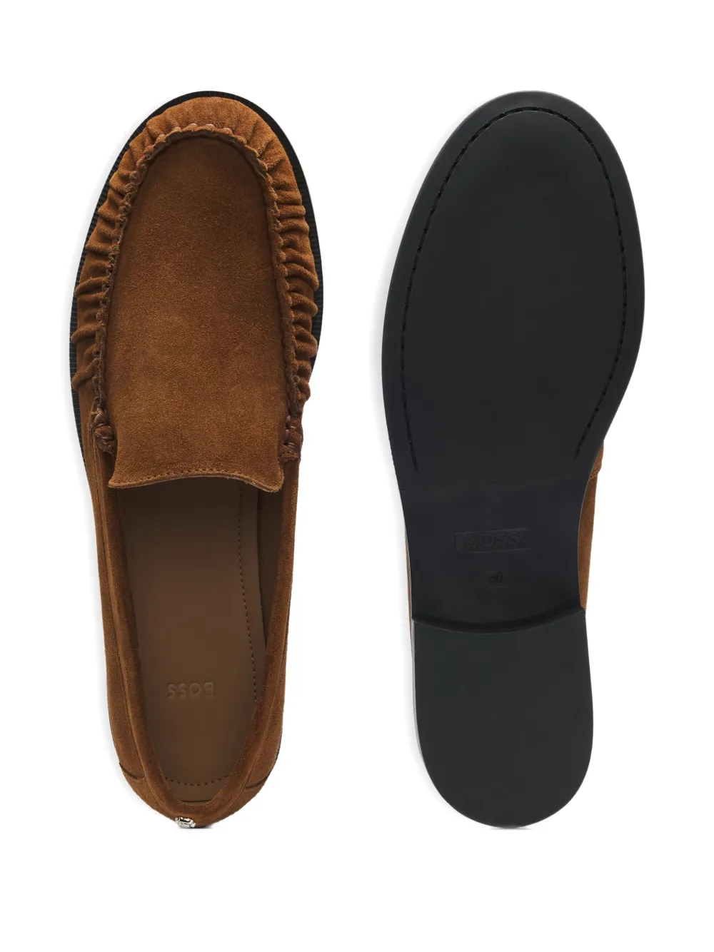 BOSS Loafers met franje Bruin